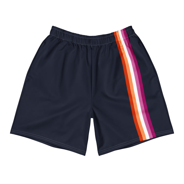 Lesbian Pride Flag Stripe Blue Athletic Long Shorts Shorts Long The Rainbow Stores