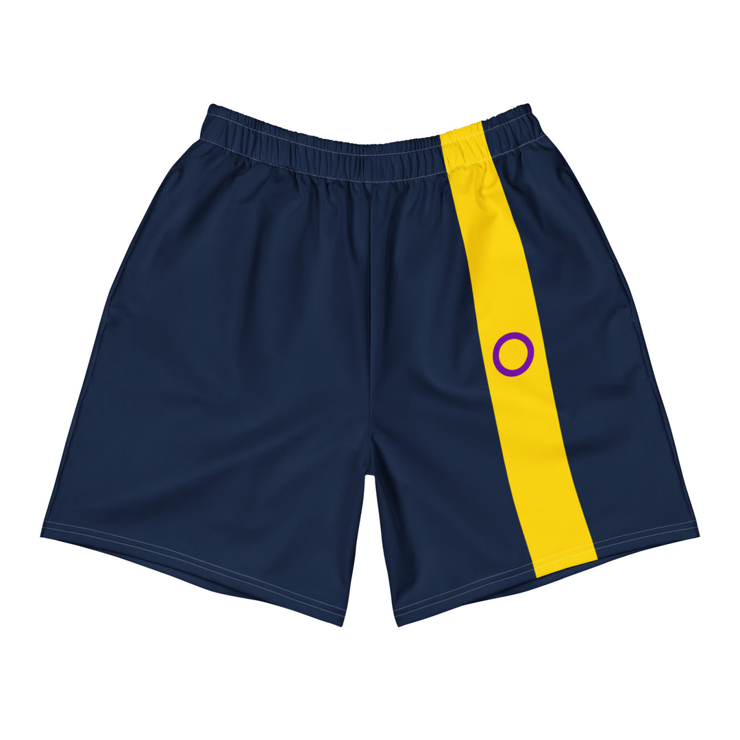 Intersex Pride Flag Stripe Blue Athletic Long Shorts Shorts Long The Rainbow Stores