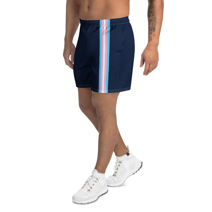 Trans Pride Flag Stripe Blue Athletic Long Shorts Shorts Long The Rainbow Stores