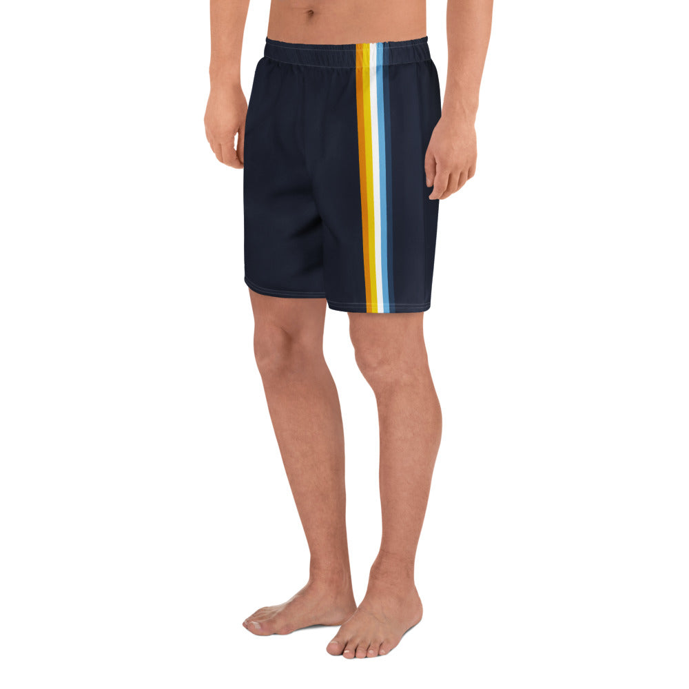 Aroace Pride Flag Stripe Blue Athletic Long Shorts Shorts Long The Rainbow Stores