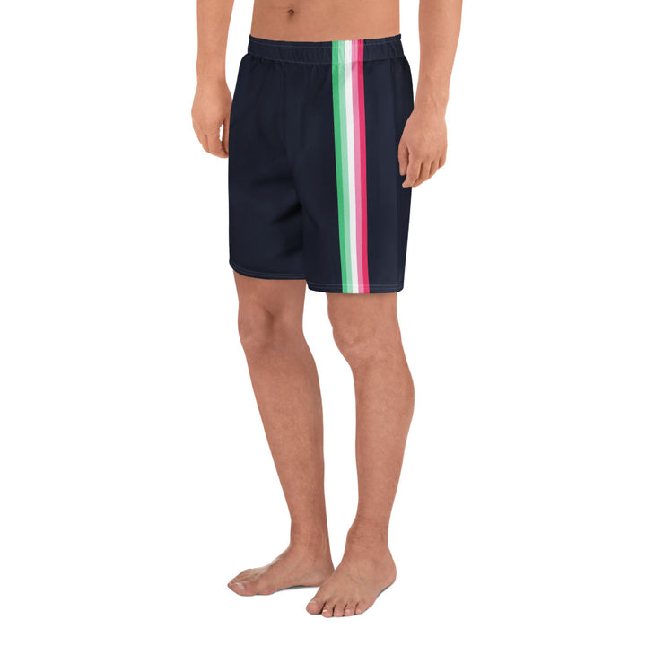 Abrosexual Pride Flag Stripe Blue Athletic Long Shorts Shorts Long The Rainbow Stores
