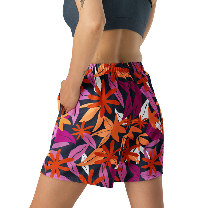 Floral Pattern Long Shorts In Lesbian Colours Shorts Long The Rainbow Stores
