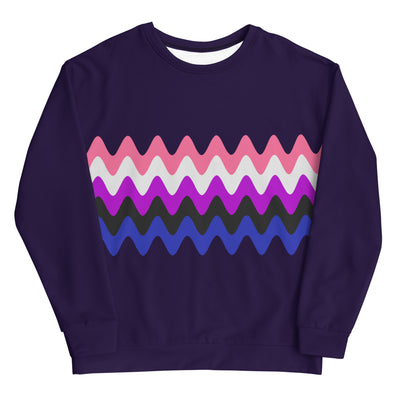 Gender Fluid Super Wavy Pride Flag Sweatshirt Sweatshirts The Rainbow Stores