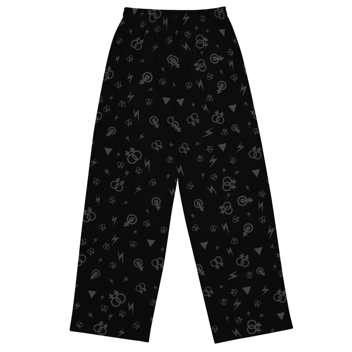 Lesbian Symbol on Black Wide-leg Pants/Trousers Pants/Trousers The Rainbow Stores