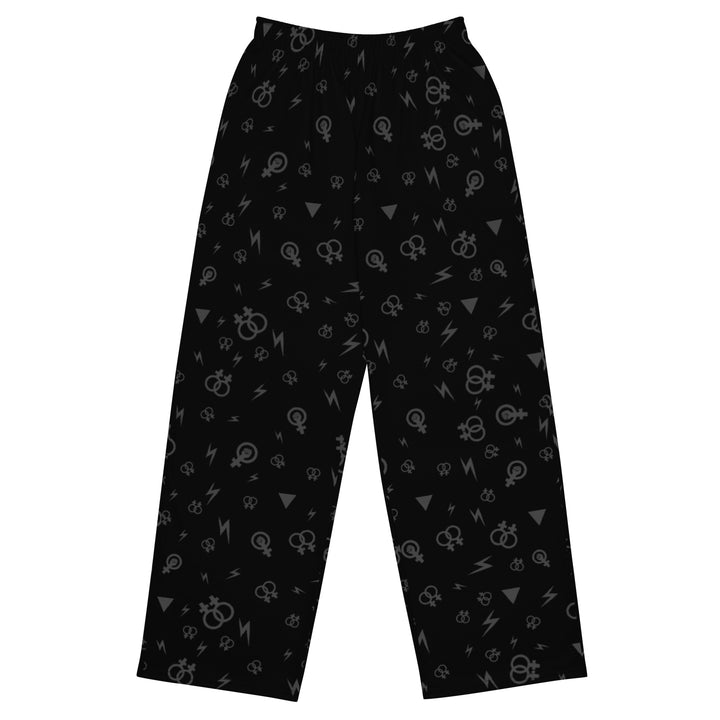 Lesbian Symbol on Black Wide-leg Pants/Trousers Pants/Trousers The Rainbow Stores