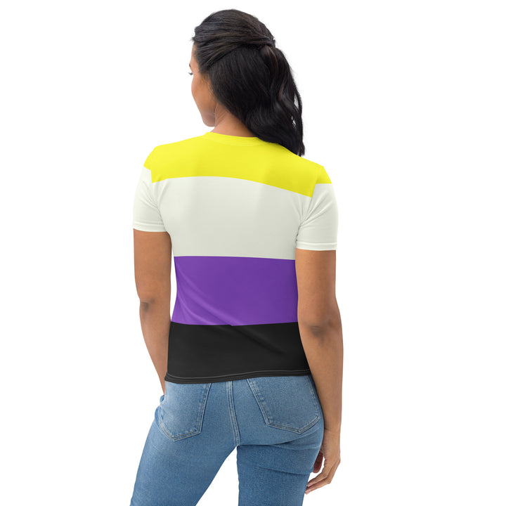 Non Binary Pride Flag Fitted T-shirt AOP T-shirts The Rainbow Stores