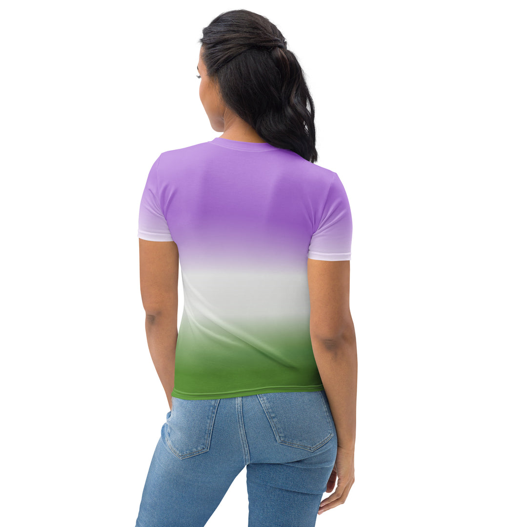 Genderqueer Ombre Pride Flag Fitted T-shirt AOP T-shirts The Rainbow Stores