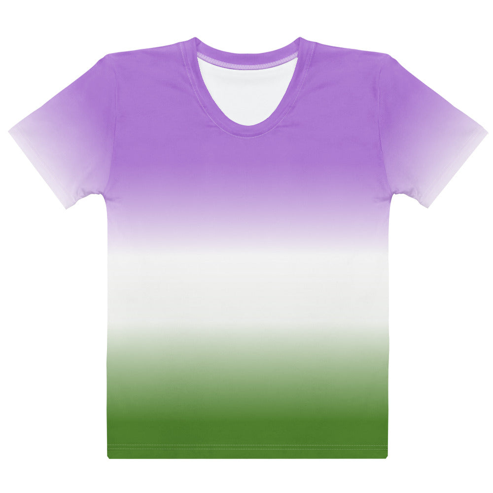 Genderqueer Ombre Pride Flag Fitted T-shirt AOP T-shirts The Rainbow Stores