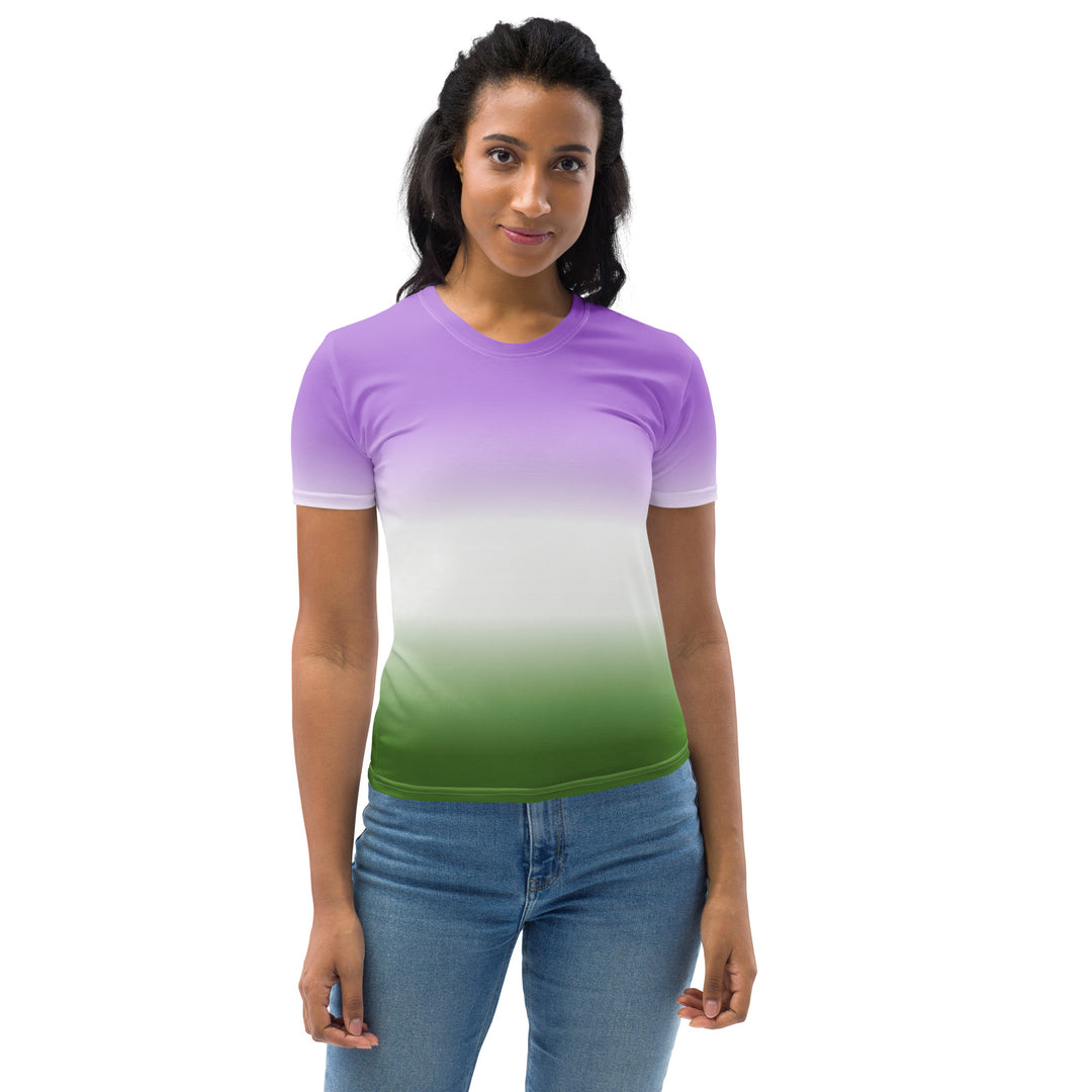 Genderqueer Ombre Pride Flag Fitted T-shirt AOP T-shirts The Rainbow Stores