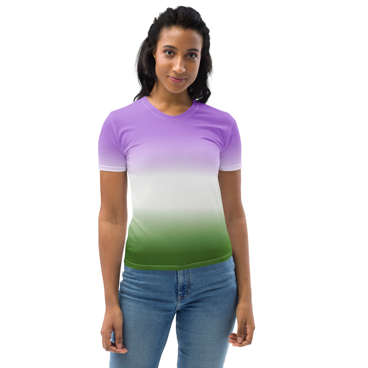 Genderqueer Ombre Pride Flag Fitted T-shirt AOP T-shirts The Rainbow Stores