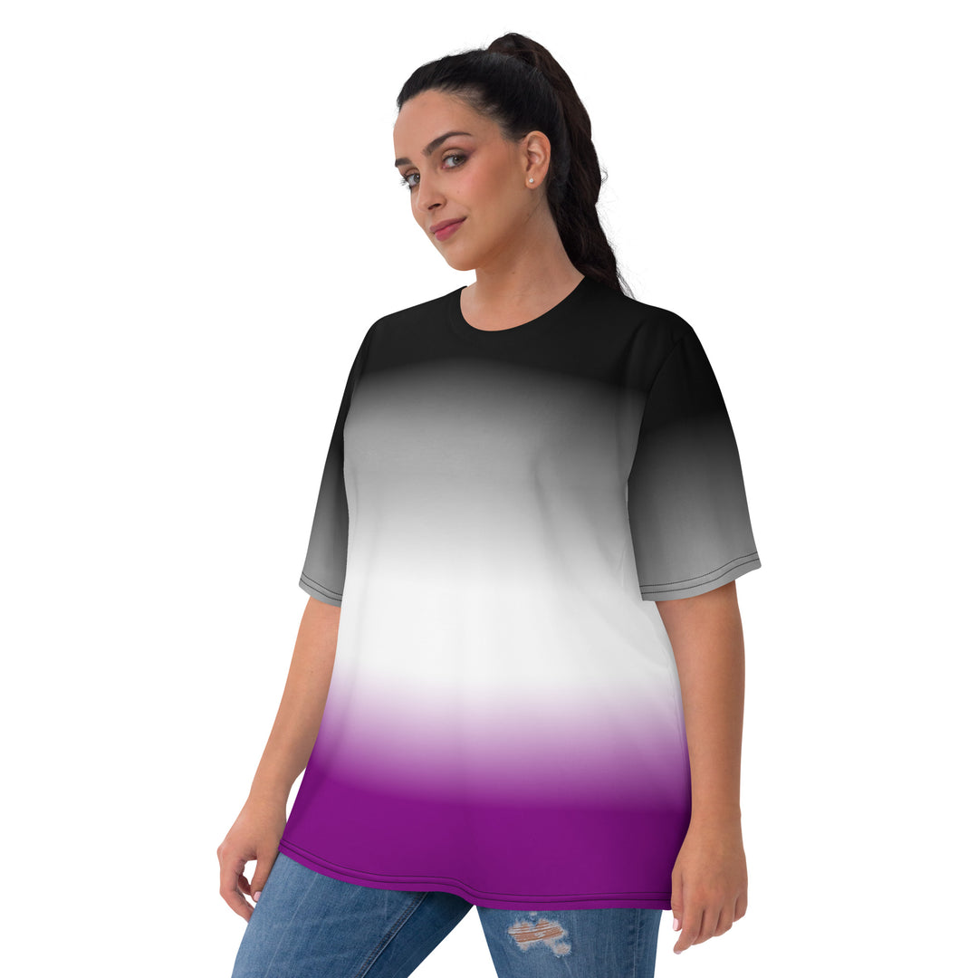 Asexual Pride Flag Ombre T-Shirt AOP T-shirts The Rainbow Stores