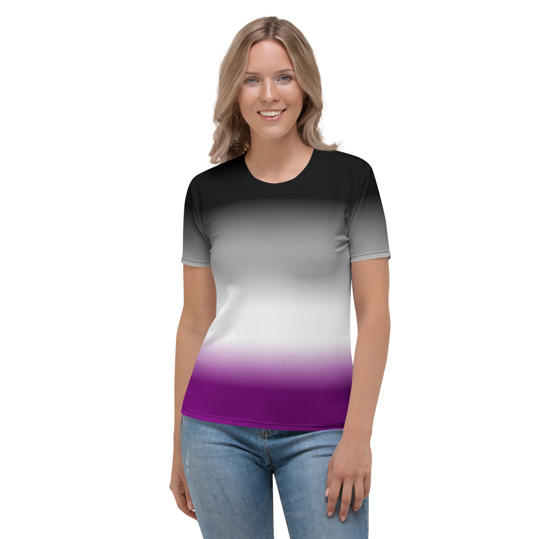 Asexual Pride Flag Ombre T-Shirt AOP T-shirts The Rainbow Stores