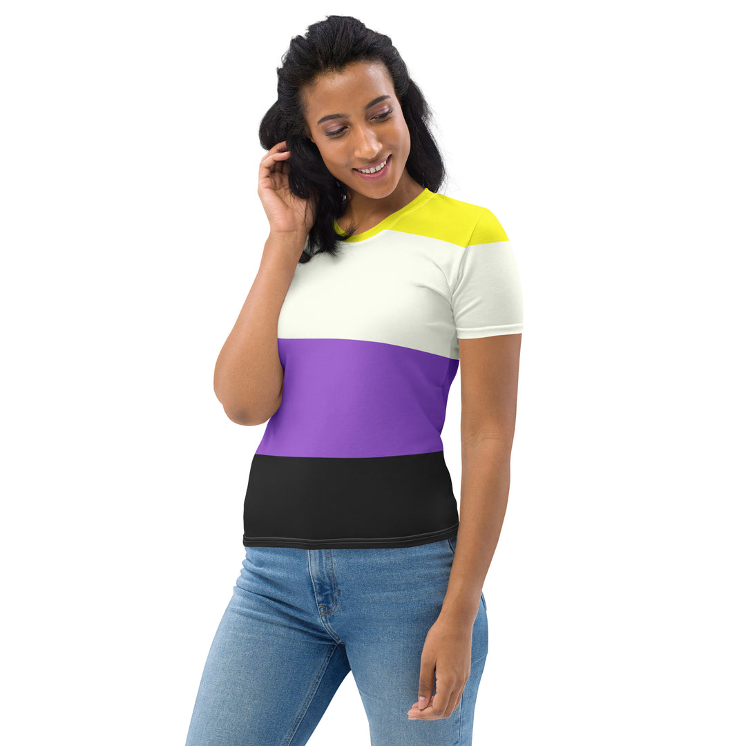 Non Binary Pride Flag Fitted T-shirt AOP T-shirts The Rainbow Stores