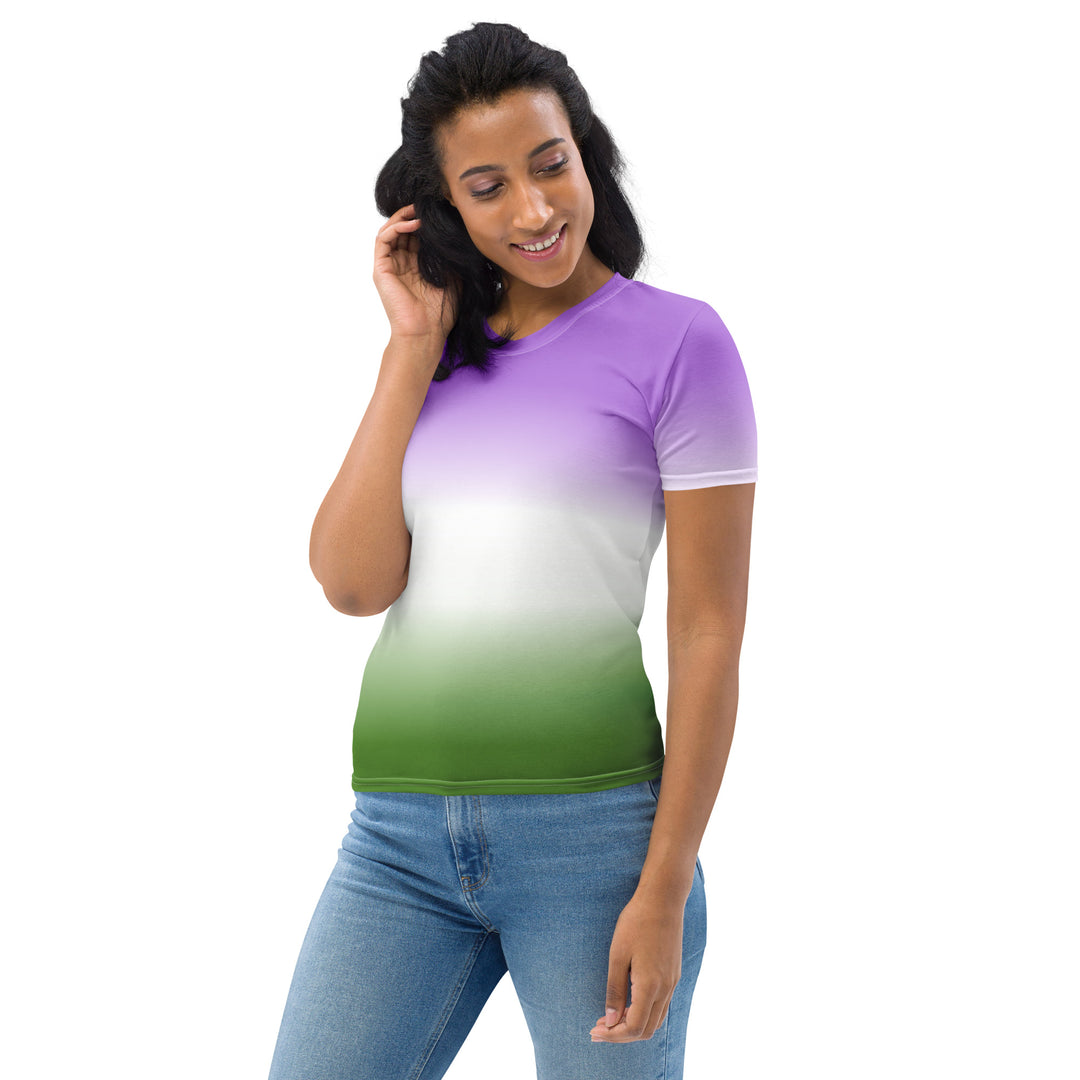 Genderqueer Ombre Pride Flag Fitted T-shirt AOP T-shirts The Rainbow Stores