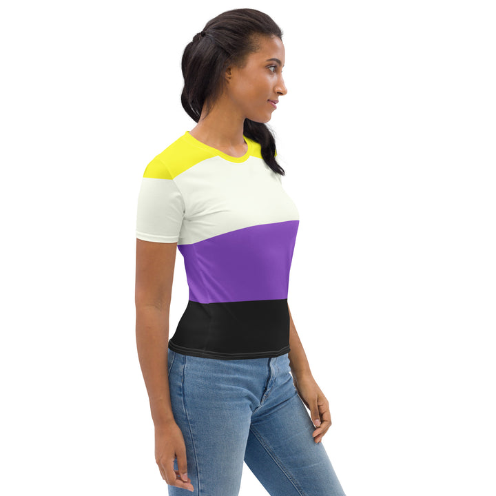 Non Binary Pride Flag Fitted T-shirt AOP T-shirts The Rainbow Stores