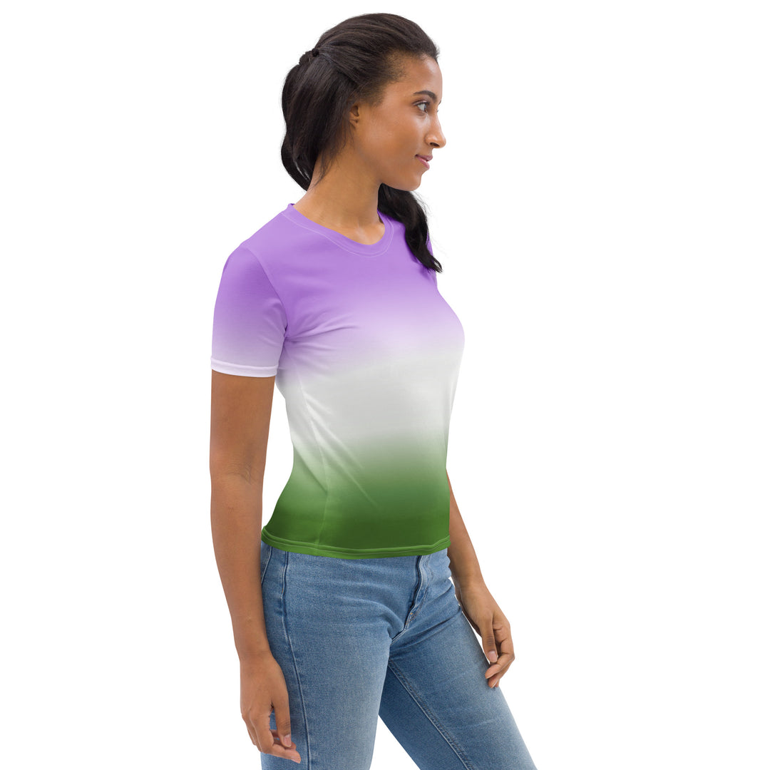 Genderqueer Ombre Pride Flag Fitted T-shirt AOP T-shirts The Rainbow Stores