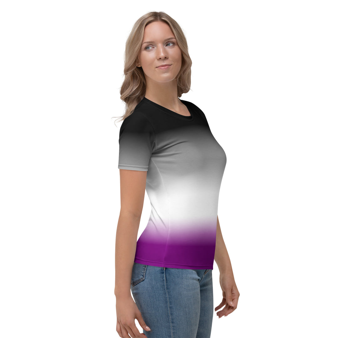 Asexual Pride Flag Ombre T-Shirt AOP T-shirts The Rainbow Stores