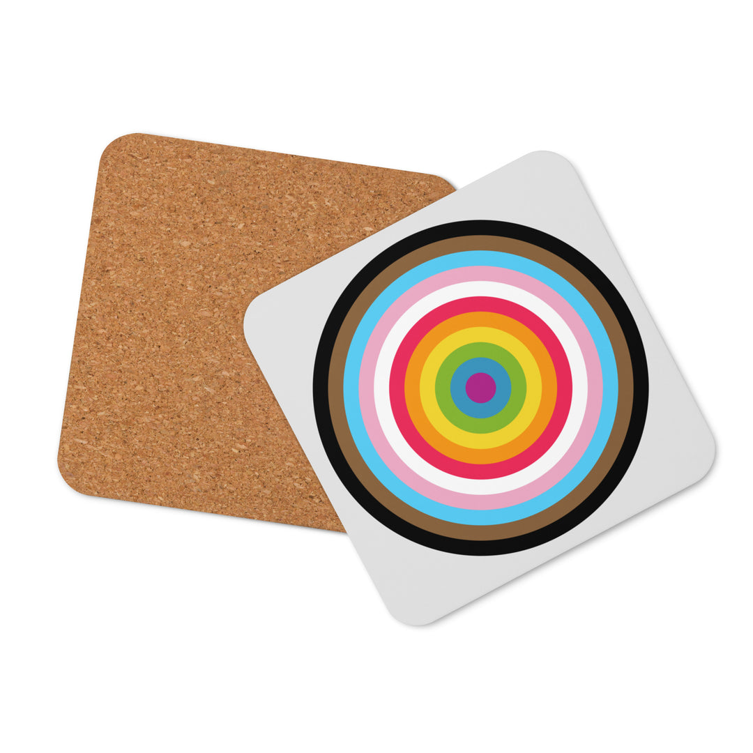 Progressive Pride Flag Colours Roundel Coaster Coaster The Rainbow Stores
