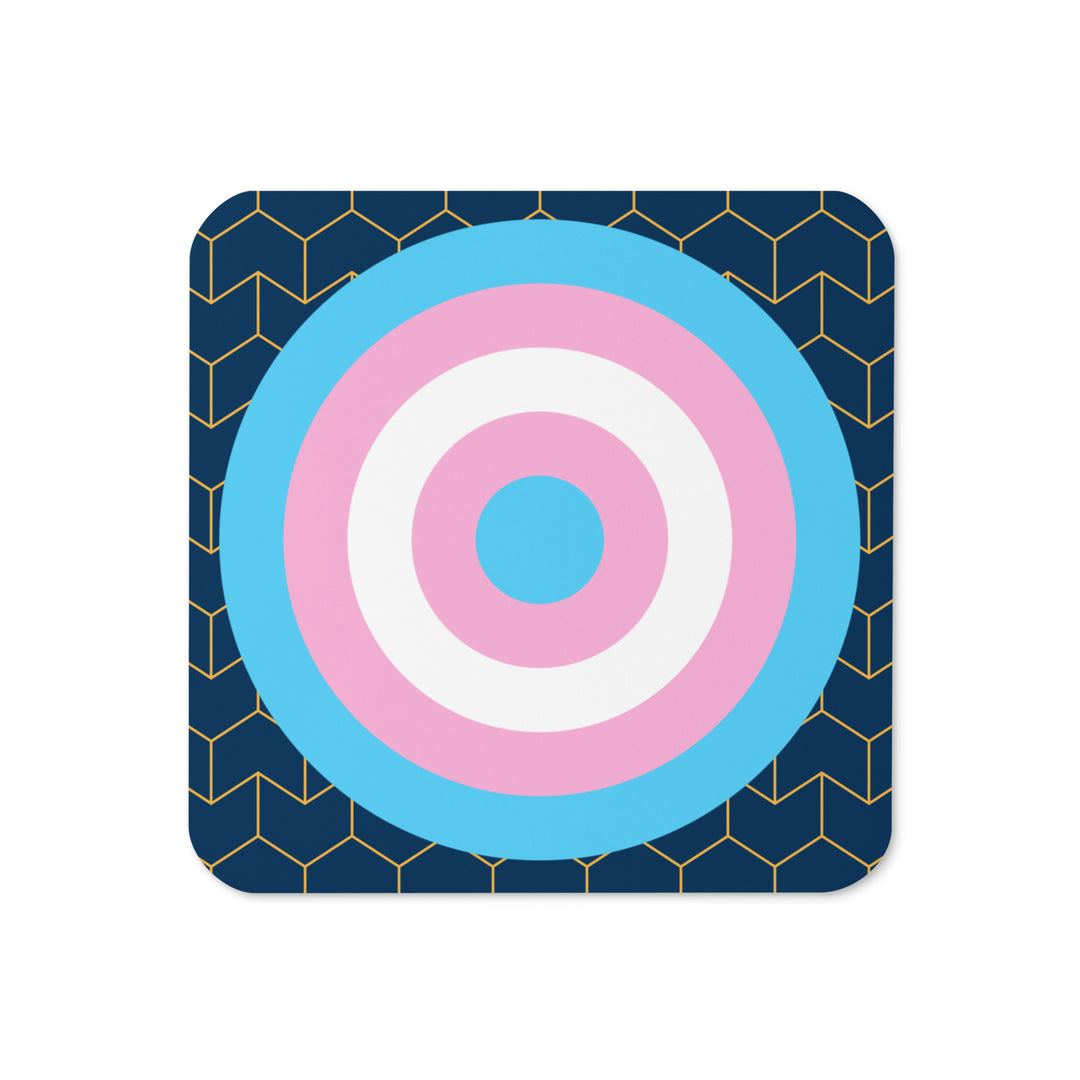 Trans Pride Flag Roundel Block Pattern Coaster Coaster The Rainbow Stores