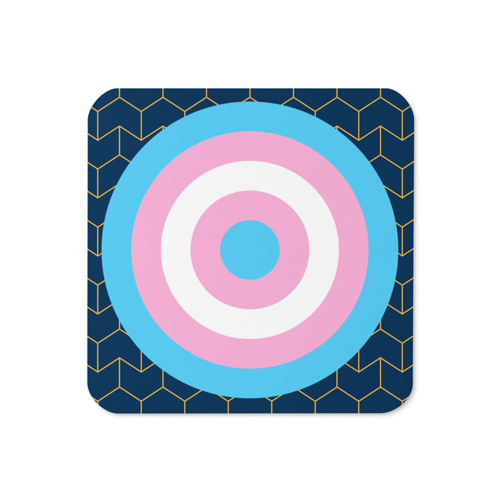 Trans Pride Flag Roundel Block Pattern Coaster Coaster The Rainbow Stores