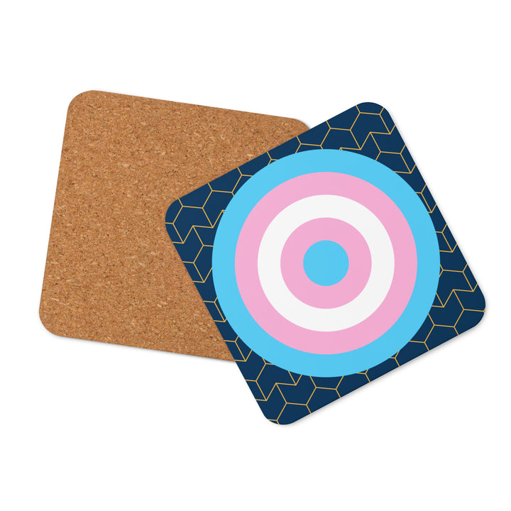 Trans Pride Flag Roundel Block Pattern Coaster Coaster The Rainbow Stores