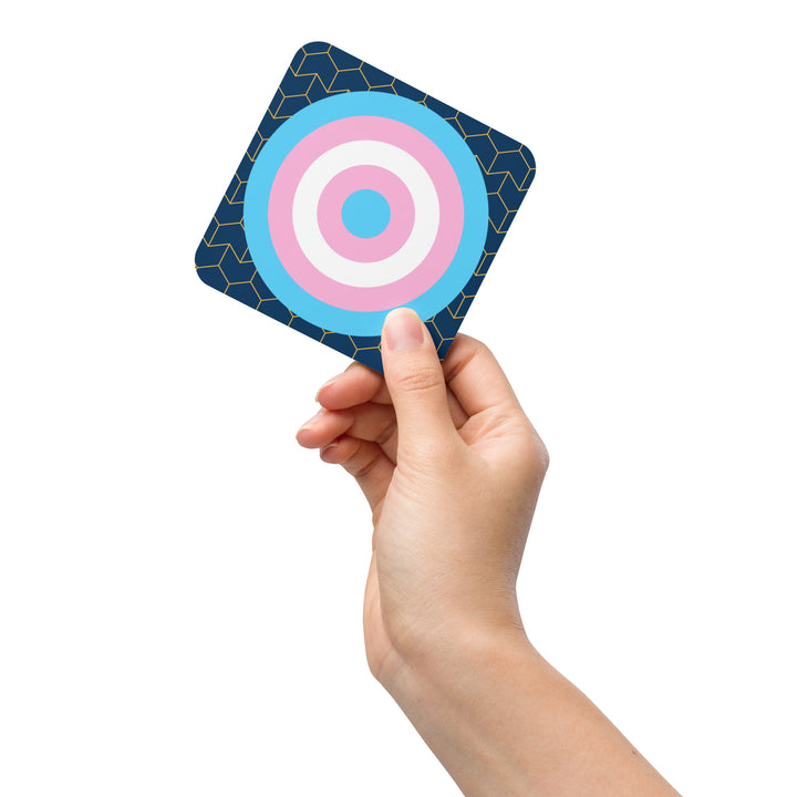 Trans Pride Flag Roundel Block Pattern Coaster Coaster The Rainbow Stores