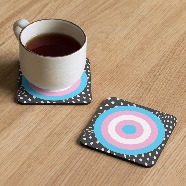 Trans Pride Flag Roundel on Spots Coaster Coaster The Rainbow Stores