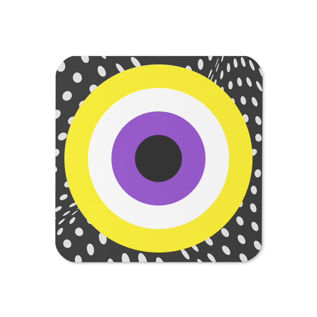 Non-Binary Pride Flag Roundel on Spots Coaster Coaster The Rainbow Stores