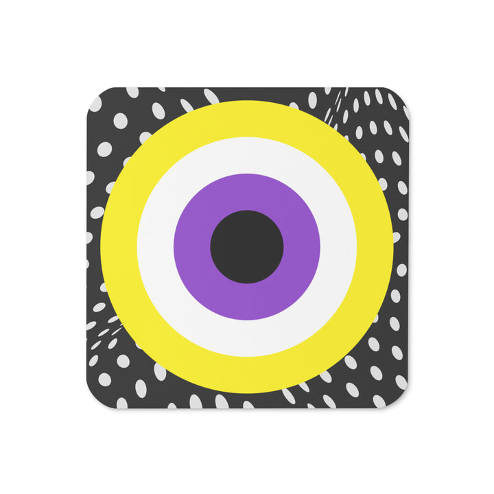 Non-Binary Pride Flag Roundel on Spots Coaster Coaster The Rainbow Stores