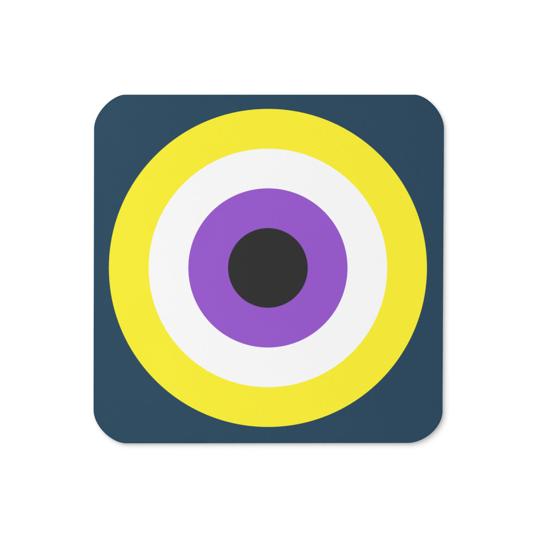 Non-Binary Pride Flag Roundel Coaster Coaster The Rainbow Stores