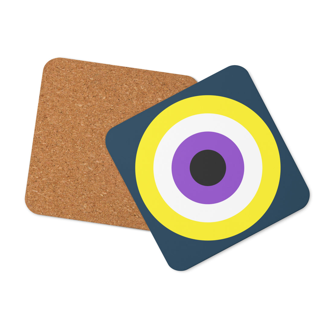 Non-Binary Pride Flag Roundel Coaster Coaster The Rainbow Stores
