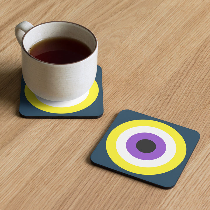 Non-Binary Pride Flag Roundel Coaster Coaster The Rainbow Stores