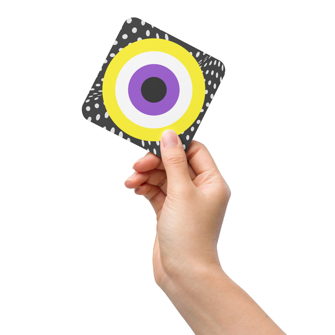 Non-Binary Pride Flag Roundel on Spots Coaster Coaster The Rainbow Stores