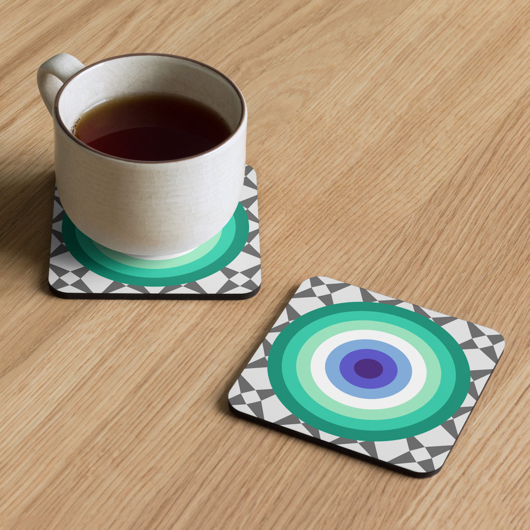 Gay Men's Pride Flag Roundel on Triangles Coaster Coaster The Rainbow Stores
