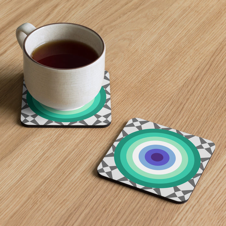 Gay Men's Pride Flag Roundel on Triangles Coaster Coaster The Rainbow Stores