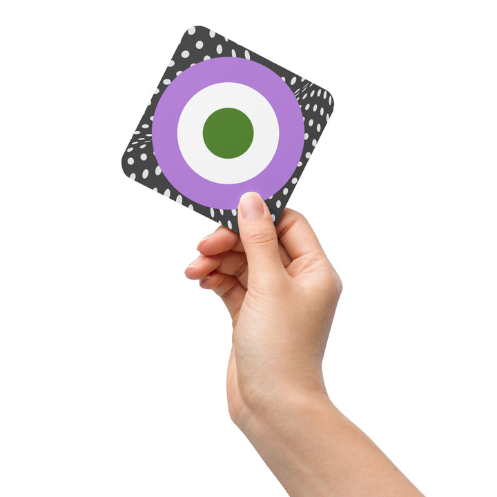 Genderqueer Pride Flag Roundel on Spots Coaster Coaster The Rainbow Stores