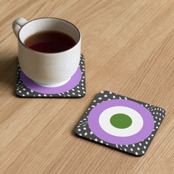 Genderqueer Pride Flag Roundel on Spots Coaster Coaster The Rainbow Stores