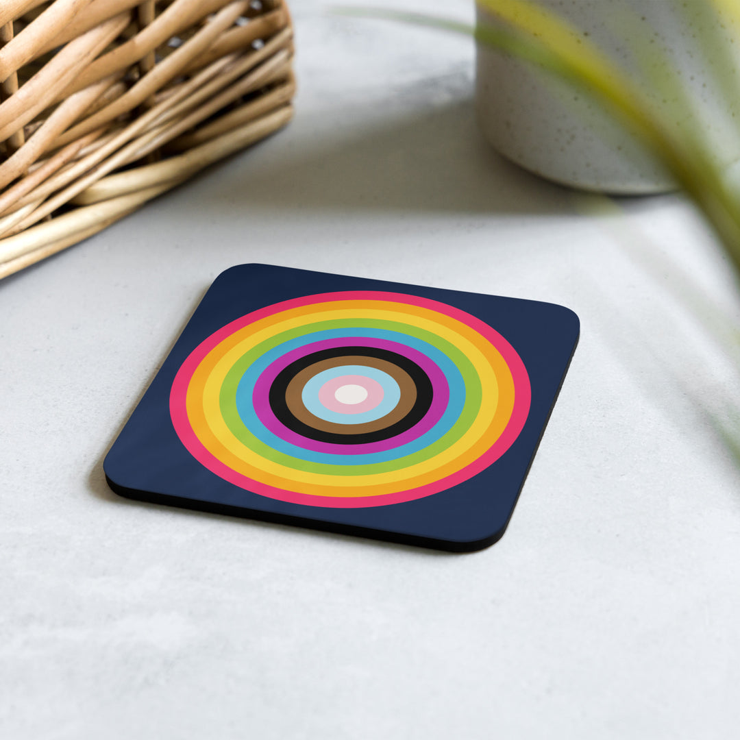 Reverse Progressive Pride Flag Colours Roundel Coaster Coaster The Rainbow Stores