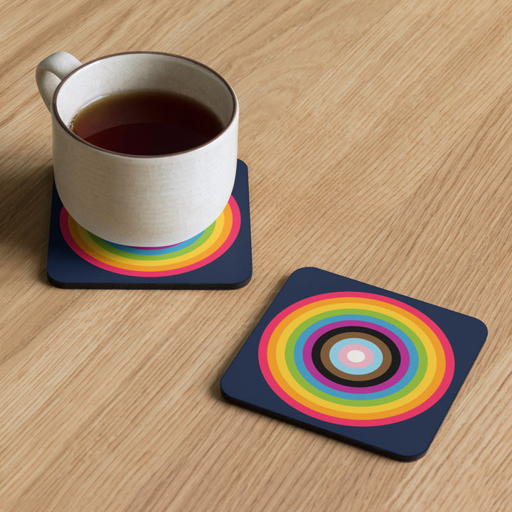 Reverse Progressive Pride Flag Colours Roundel Coaster Coaster The Rainbow Stores