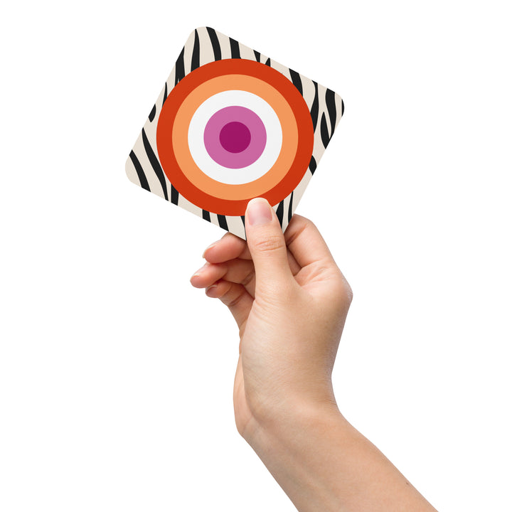 Lesbian Pride Flag Roundel on Zebra Coaster Coaster The Rainbow Stores