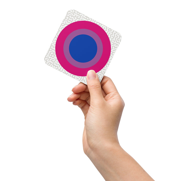 Bisexual Pride Flag Roundel on Abstract Pattern Coaster Coaster The Rainbow Stores