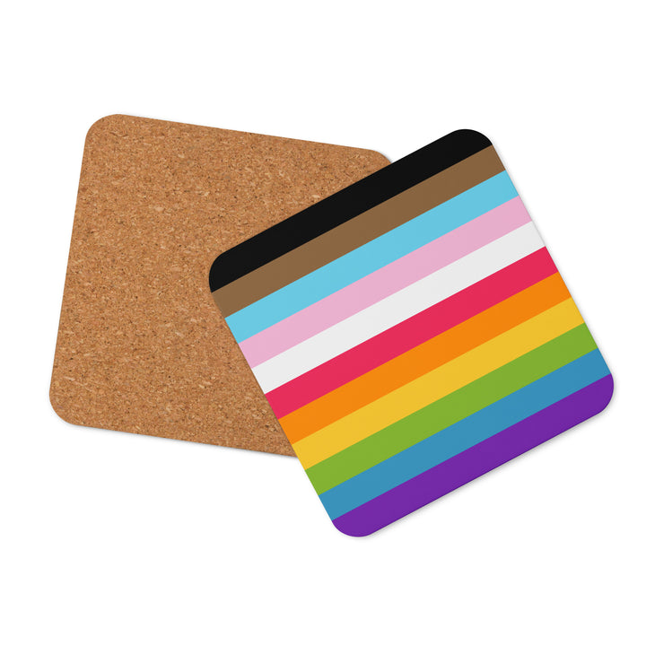 Progress Pride Flag Stripes Coaster Coaster The Rainbow Stores