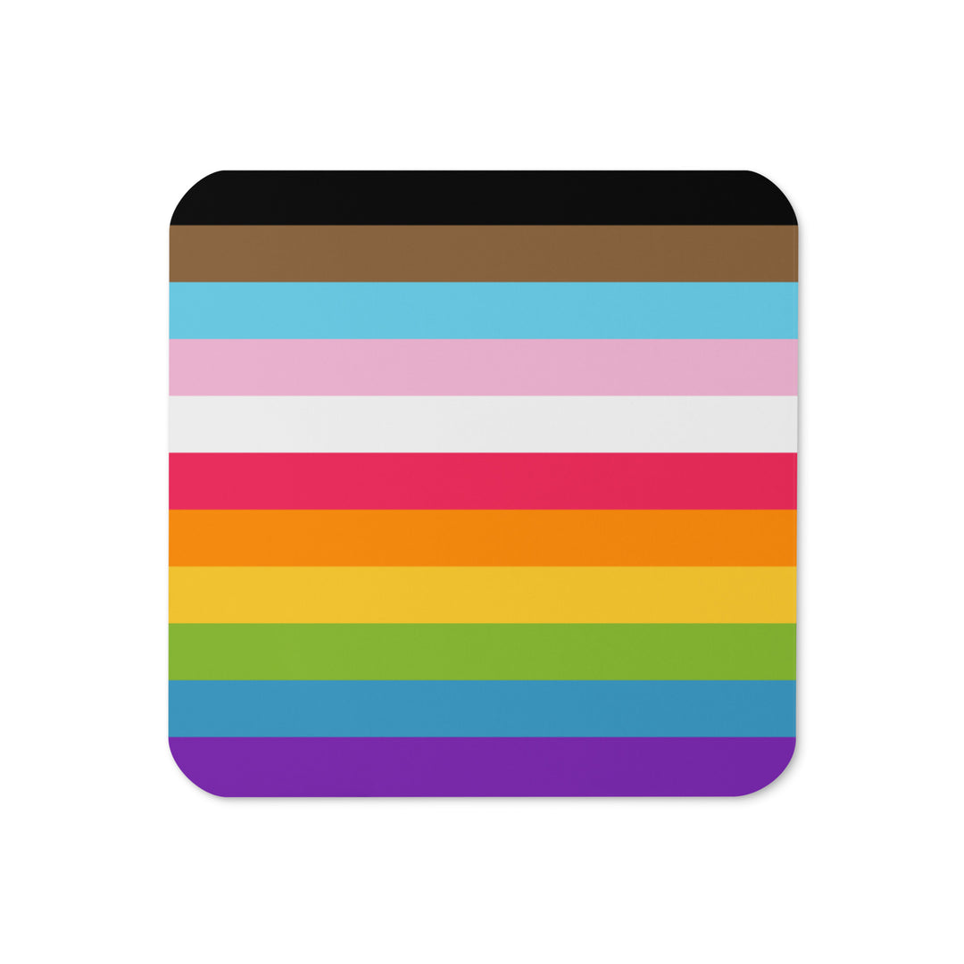 Progress Pride Flag Stripes Coaster Coaster The Rainbow Stores