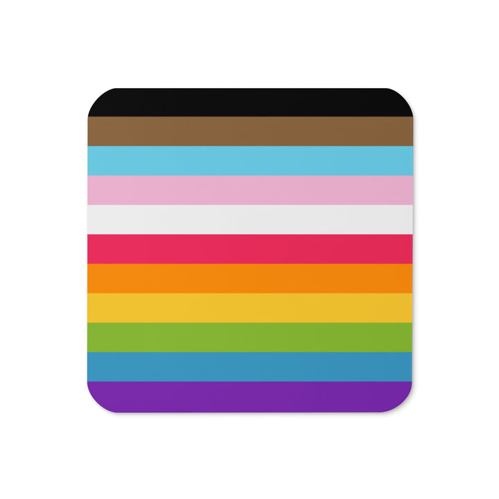 Progress Pride Flag Stripes Coaster Coaster The Rainbow Stores