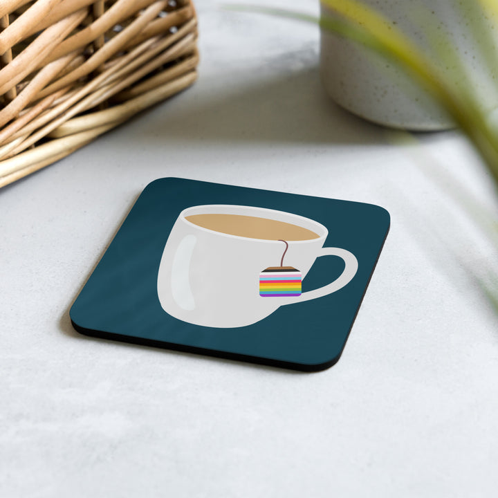 Cup of Rainbow Pride Tea Coaster Coaster The Rainbow Stores