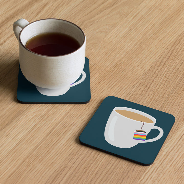 Cup of Rainbow Pride Tea Coaster Coaster The Rainbow Stores