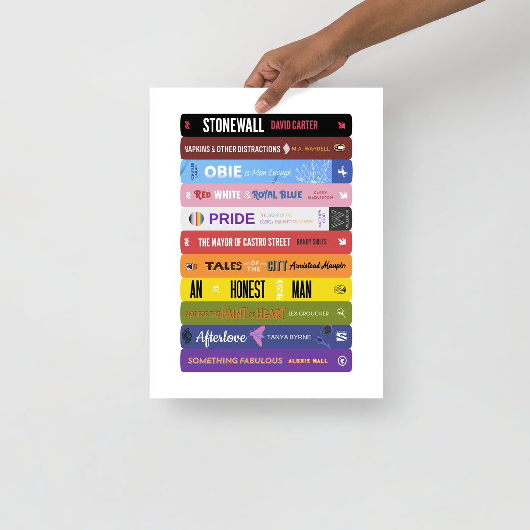 LGBTQ+ Book Stack Art Print Art prints The Rainbow Stores