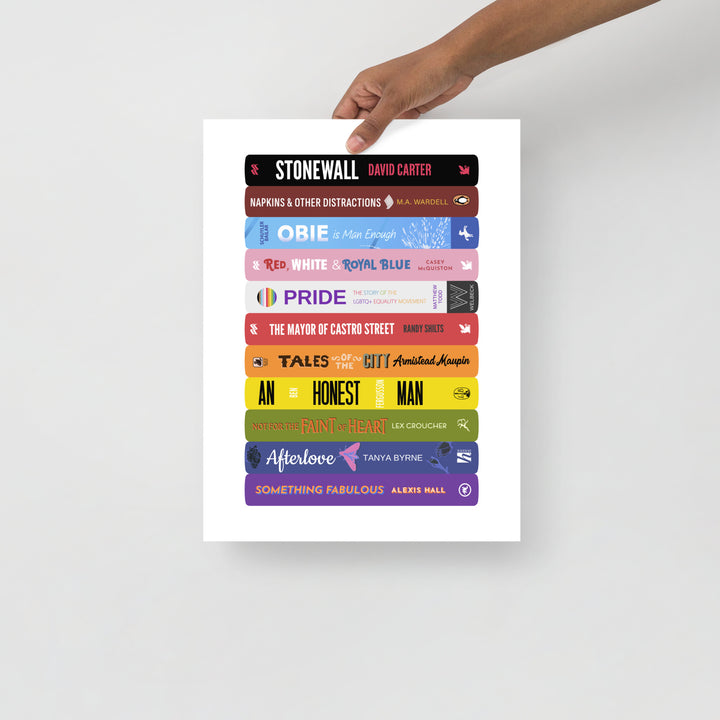 LGBTQ+ Book Stack Art Print Art prints The Rainbow Stores