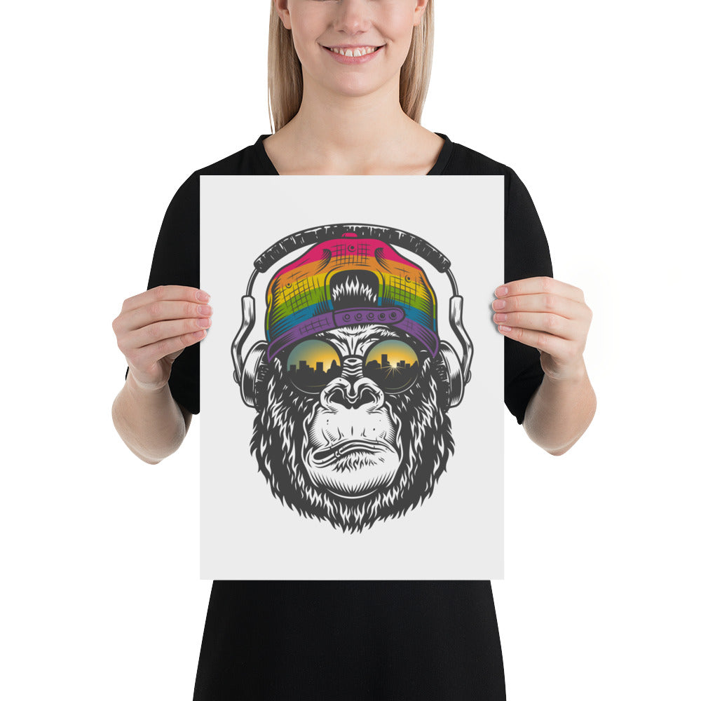 Rainbow Gorilla At Sunrise Art Print Art prints The Rainbow Stores