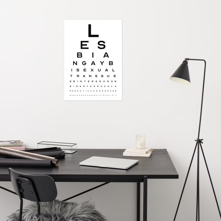 LGBTQ+ Eye Test Chart Art Print